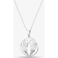 T.H.Baker Women's Silver Circle Wings Pendant Necklace SP02251C | Size: Standard