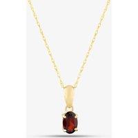 T.H.Baker Women's 9ct Yellow Gold Oval Cut Garnet Necklace OJS0006P-GAR 9KY in Red | Size: Standard