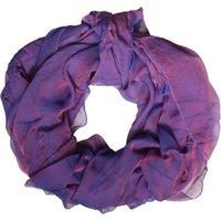 Dolce & Gabbana Women's Silk Wrap Shawl Scarf with Logo Details - Purple Scarves