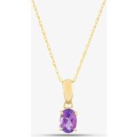 T.H.Baker Women's 9ct Yellow Gold Oval Cut Amethyst Necklace OJS0006P-AM 9KY in Purple | Size: Standard