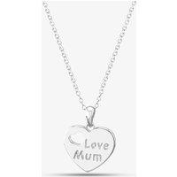 T.H.Baker Women's Silver Love Mum Heart Cut Out Pendant Necklace SP04061A | Size: Standard