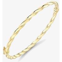T.H.Baker Women's 9ct Gold Plain Twist Bangle 111225127484 | Size: Standard