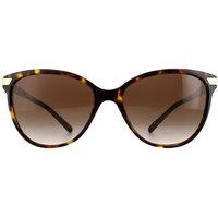Burberry Women's Cat Eye Dark Havana With Gold Detailing Brown Gradient BE4216 Sunglasses