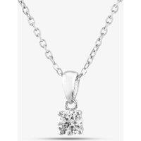 T.H.Baker Women's Silver Small Brilliant Cut Cubic Zirconia Pendant Necklace ZQP00046 | Size: Standard