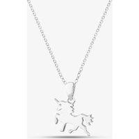 T.H.Baker Women's Silver Mini Plain Unicorn Pendant Necklace SPG0105A | Size: Standard