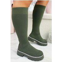 Sparkly Calf Stretch Sock Boots