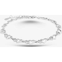T.H.Baker Women's Sterling Silver Open Heart 7.5 Inch Bracelet B613528 | Size: 7.5inch