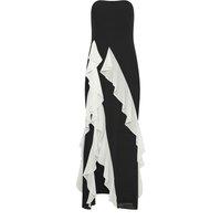 Star by Julien Macdonald Women's Bandeau Contrast Ruffle Maxi Dress in Black | Size: 12
