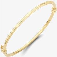 T.H.Baker Women's 9ct Gold Bevelled Tube Bangle 111225127485 | Size: Standard