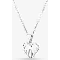 T.H.Baker Women's Silver Openwork Heart Shape Wings Pendant Necklace SP04242A | Size: Standard