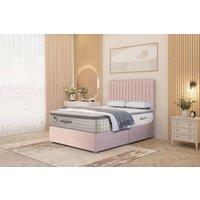Somnior Eleanor Plush Divan Bed Set with Pillowtop Mattress & 54 Headboard in Pink | Size: Small Double