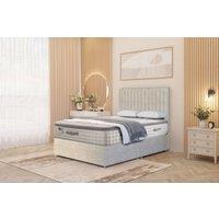 Somnior Eleanor Plush Divan Bed Set with Pillowtop Mattress & 54 Headboard in Silver | Size: Small Double