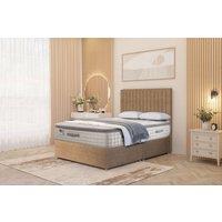 Somnior Eleanor Plush Divan Bed Set with Pillowtop Mattress & 54 Headboard in Beige | Size: Small Double