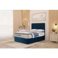 Somnior Eleanor Plush Divan Bed Set with Pillowtop Mattress & 54 Headboard in Navy | Size: Double