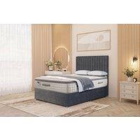 Somnior Eleanor Plush Divan Bed Set with Pillowtop Mattress & 54 Headboard in Charcoal | Size: Double
