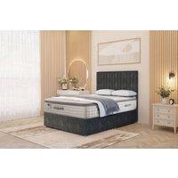 Somnior Eleanor Tweed Divan Bed Set with Pillowtop Mattress & 54 Headboard in Charcoal | Size: Double