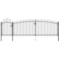 Garden Fence Gate with Spear Top 5x2 m Black