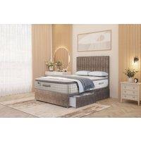 Somnior Eleanor Tweed 2 Drawer Divan Bed Set with Pillowtop & 54 Headboard in Brown | Size: Single