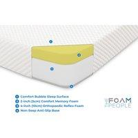 The Foam People Core Bubble Memory Mattress 6 Inch Deep Pressure-Relieving Memory Foam in White | Size: EU King