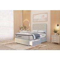 Somnior Eleanor Plush 2 Drawer Divan Bed Set with Pillowtop & 54 Headboard in Silver | Size: Single