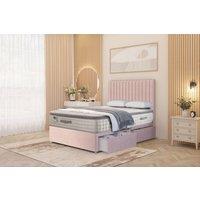 Somnior Eleanor Plush 2 Drawer Divan Bed Set with Pillowtop & 54 Headboard in Pink | Size: Single