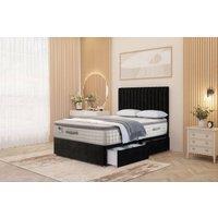 Somnior Eleanor Plush 2 Drawer Divan Bed Set with Pillowtop & 54 Headboard in Black | Size: Small Single