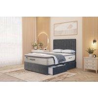 Somnior Eleanor Plush 2 Drawer Divan Bed Set with Pillowtop & 54 Headboard in Charcoal | Size: Single