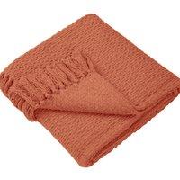 Drift Home 'Hayden' Textured Woven Throw in Terracotta | Size: 200 cm x 200 cm