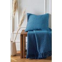 Drift Home 'Hayden' Textured Woven Throw in Teal | Size: 200 cm x 200 cm