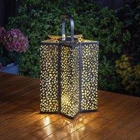 Marco Paul 24cm Silver Metal Star Shaped Solar Garden Lantern