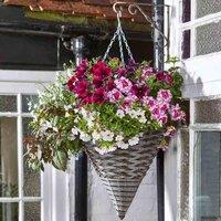 Marco Paul 14in Pinto Hanging basket Outdoor Durable Pre Lined Flower Basket in Natural