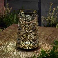 Marco Paul 24cm Solar LED Garden Lantern in Light Brown