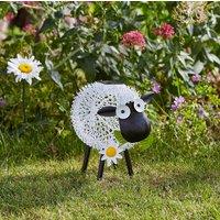Marco Paul 21cm White Metal Solar Silhouette Sheep Ornament