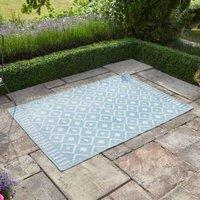 Marco Paul Large Al Fresco Outdoor Rug Portable Anti-Slip UV-Resistant Weatherproof in Blue | Size: 120 x 180 cm