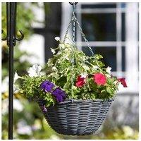 Marco Paul Slate Rattan Hanging Basket Outdoor Durable Basket For Garden in Grey