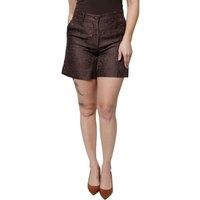 Dolce & Gabbana Women's Floral Brocade Mini Shorts with Zipper Closure in Brown | Size: 38