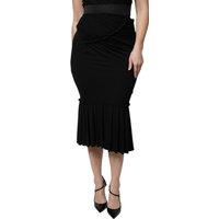 Dolce & Gabbana Women's Black Mermaid Cut High Waist Midi Skirt | Size: 8