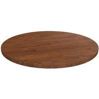Berkfield Home Round Table Top Dark Brown 40x1.5 cm Treated Solid Wood Oak | Size: 40x1.5 cm
