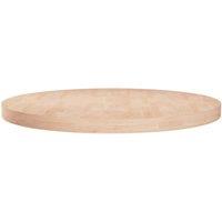 Berkfield Home Round Table Top 70x4 cm Untreated Solid Wood Oak in Brown | Size: 70x4 cm
