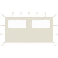 Berkfield Home Gazebo Sidewall with Windows 4x2 m Cream in Beige