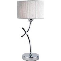 Pagazzi Justina 43Cm Polished Chrome Table Lamp With Silver String Shade