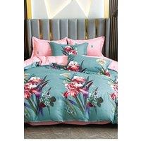 Ezysleep Jasmine Printed Duvet Set in Turquoise | Size: King