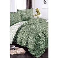 Ezysleep Leaf Print Printed Duvet Cover Set in Green | Size: King