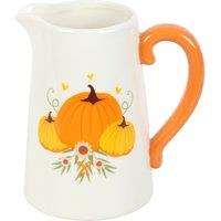 Something Different Autumn Ceramic Pumpkin Flower Jug in White