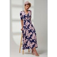 Jolie Moi Women's Kenzie Half Sleeve Jersey Maxi Dress in Baby Pink | Size: 8