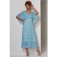 Jolie Moi Women's Kyra Pleated Chiffon Maxi Dress in Light Blue | Size: 10