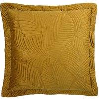 Paoletti Palmeria Quilted Velvet Cushion in Gold | Size: 60 cm x 60 cm