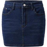 MODISHION Women's Casual High-Waisted Denim Mini Skirt in Dark Blue | Size: Medium
