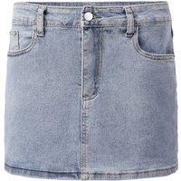 MODISHION Women's Casual High-Waisted Denim Mini Skirt in Light Blue | Size: Small