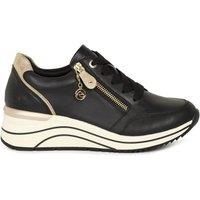 Remonte Women's 'Arran' Wedge Trainers in Black | Size: 6